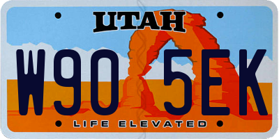 UT license plate W905EK