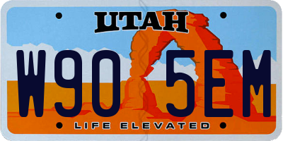 UT license plate W905EM