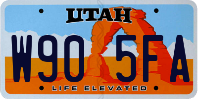 UT license plate W905FA