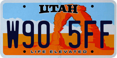 UT license plate W905FF