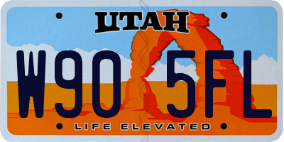 UT license plate W905FL