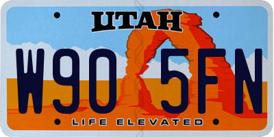 UT license plate W905FN
