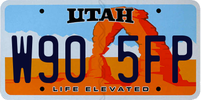 UT license plate W905FP