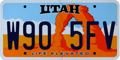 UT license plate W905FV