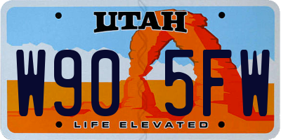 UT license plate W905FW