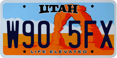UT license plate W905FX