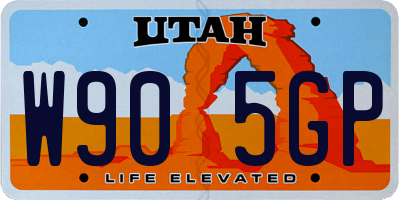 UT license plate W905GP
