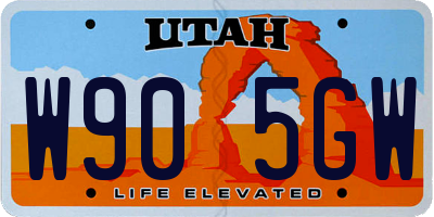 UT license plate W905GW