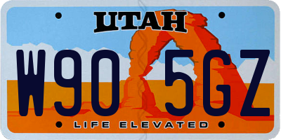 UT license plate W905GZ