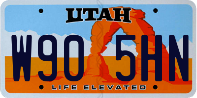 UT license plate W905HN
