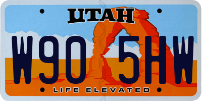 UT license plate W905HW