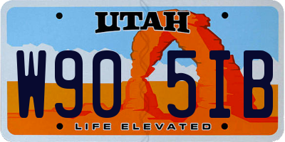 UT license plate W905IB