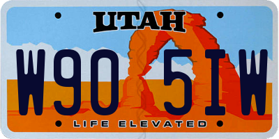 UT license plate W905IW