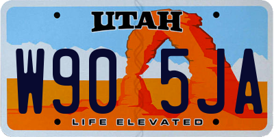 UT license plate W905JA