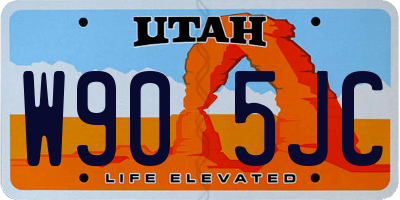 UT license plate W905JC