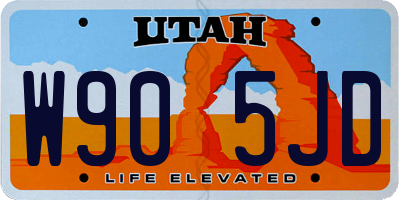 UT license plate W905JD