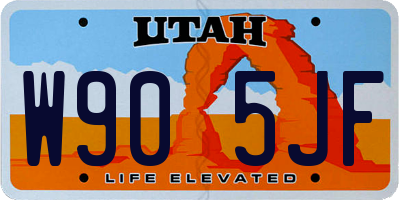 UT license plate W905JF