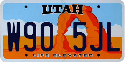 UT license plate W905JL
