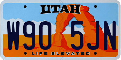 UT license plate W905JN