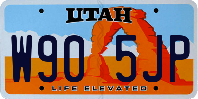 UT license plate W905JP