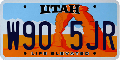 UT license plate W905JR