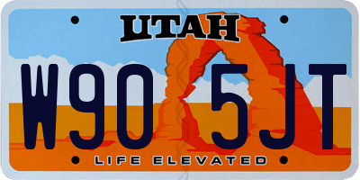UT license plate W905JT