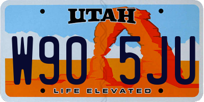 UT license plate W905JU