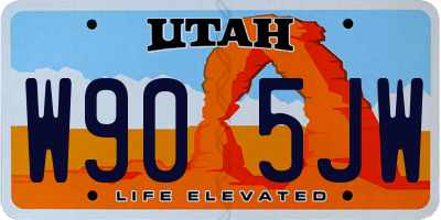UT license plate W905JW