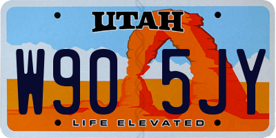 UT license plate W905JY