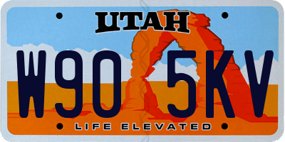 UT license plate W905KV