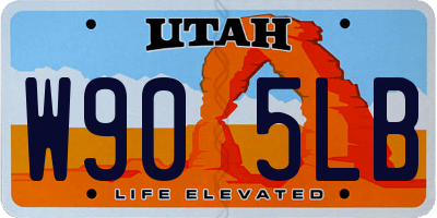 UT license plate W905LB