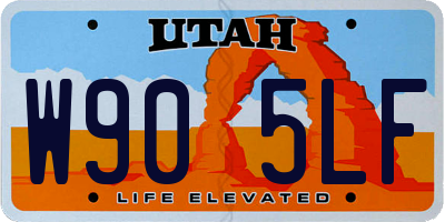 UT license plate W905LF