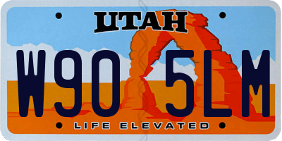 UT license plate W905LM