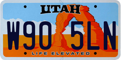 UT license plate W905LN