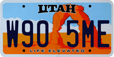 UT license plate W905ME