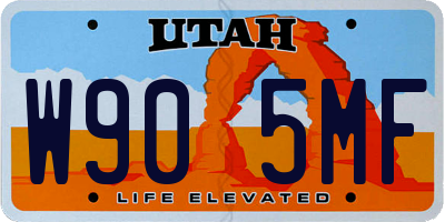 UT license plate W905MF