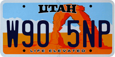 UT license plate W905NP