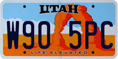 UT license plate W905PC