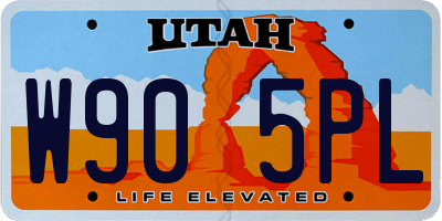UT license plate W905PL
