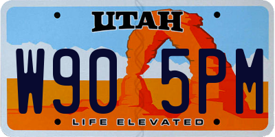 UT license plate W905PM
