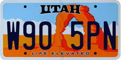 UT license plate W905PN