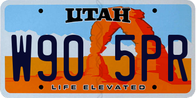 UT license plate W905PR