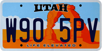 UT license plate W905PV