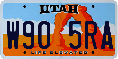 UT license plate W905RA