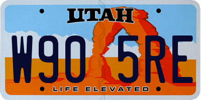 UT license plate W905RE