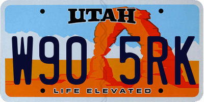 UT license plate W905RK