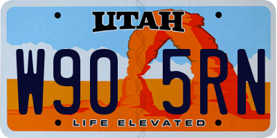 UT license plate W905RN