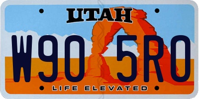 UT license plate W905RO