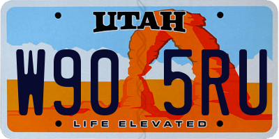 UT license plate W905RU