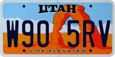 UT license plate W905RV